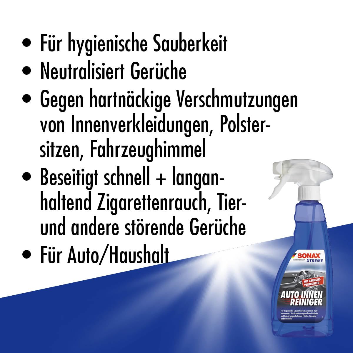 "Hygiene für Ihr Fahrzeug: 500 ml Innenreiniger gegen Gerüche und Schmutz"