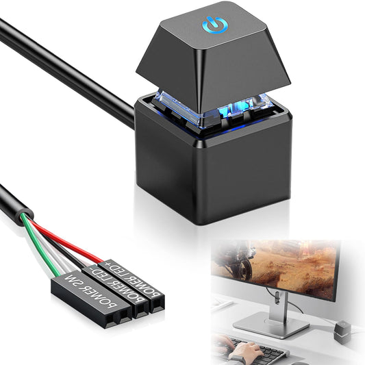 "Praktische Power-Taste: PC-Netzschalter mit 2m Kabel in Schwarz"