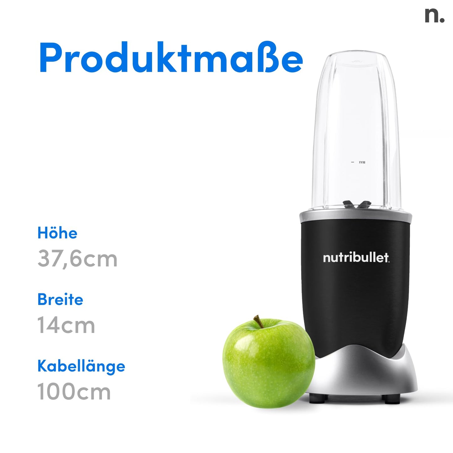"Mixen leicht gemacht: Kompakter 900W Mixer in Schwarz für cremige Smoothies!"