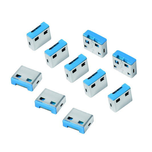 "Schutz für Ihre Geräte: 10x USB-Port-Blocker Schlösser in Grau"