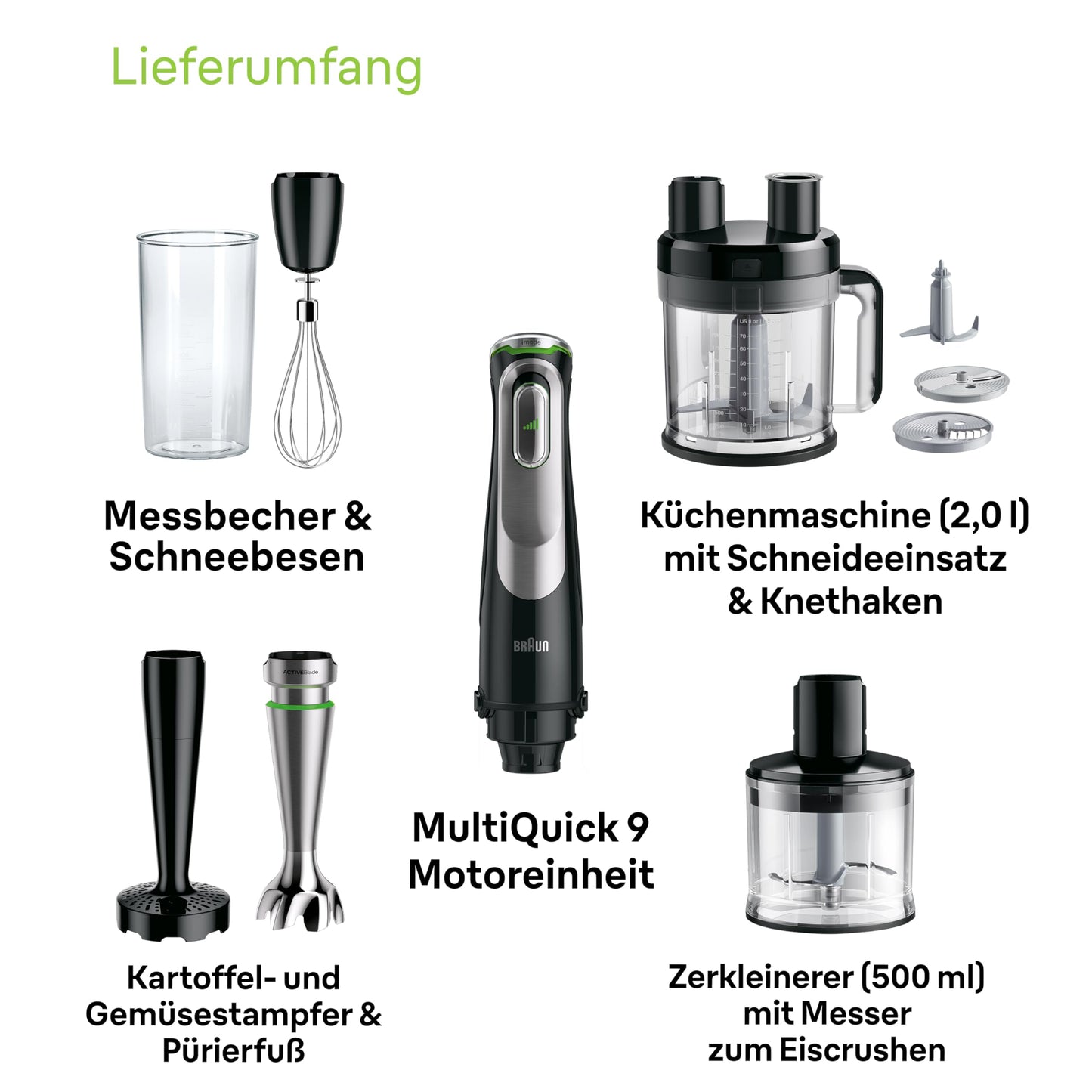 "Alleskönner in Schwarz: 5-in-1 Stabmixer für kreative Küchengenüsse!"