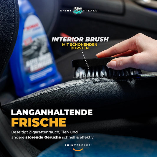 SONAX XTREME (1L) Innenraumreiniger + Bürste + chemicalworkz Pinsel + Shiny Freaks Mikrofasertuch - Auto Innenraum Reiniger, Kunststoff, Polster, Leder, Cockpitpflege, Auto Reinigungsset