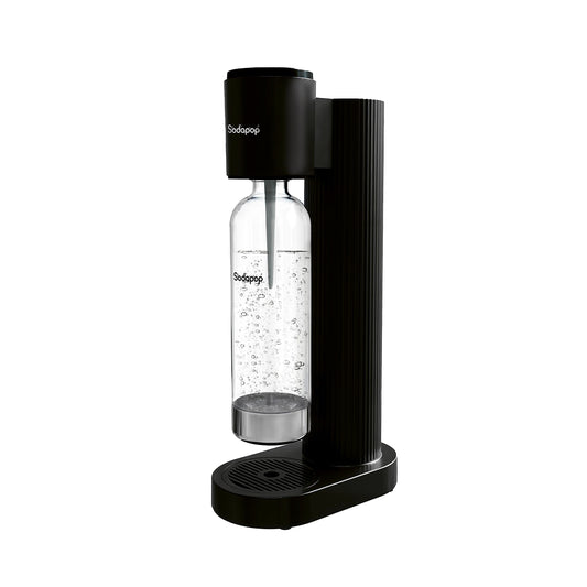 "Sprudelexpertise für jede Küche: Schwarzer Wassersprudler mit 1 Flasche"