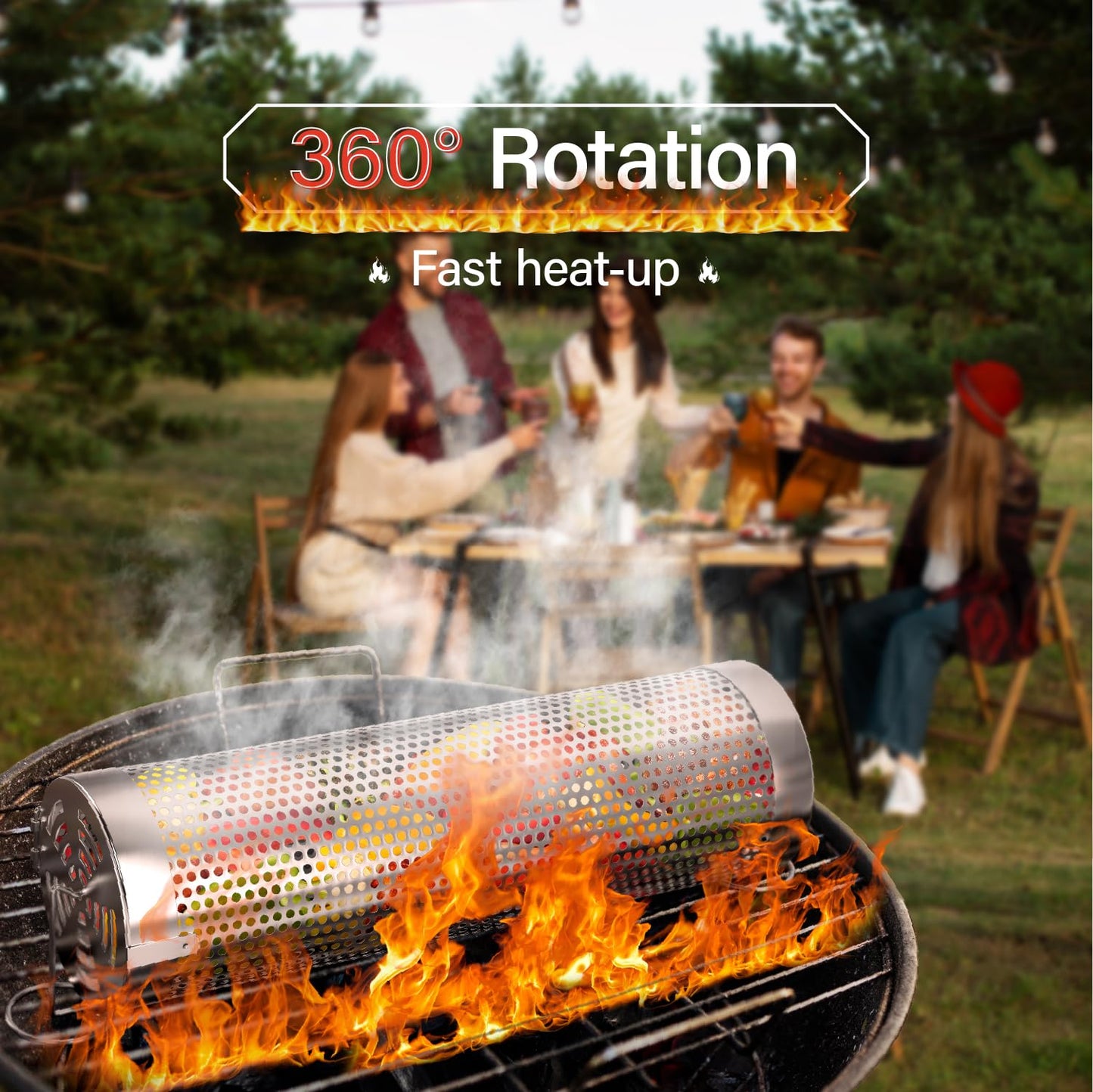 "Grillvergnügen neu definiert: 2x Edelstahl Grillkorb für perfekte BBQ-Action!"