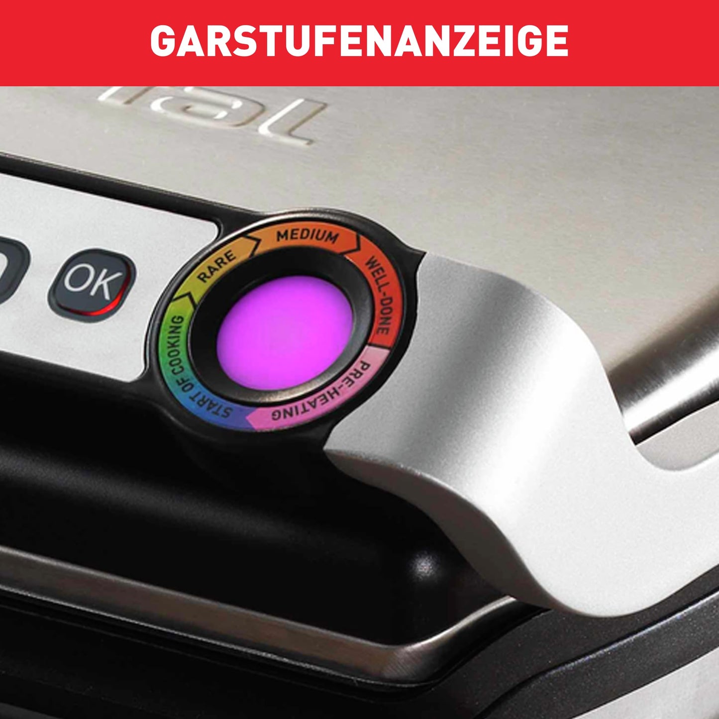 "Perfekte Grillergebnisse: Edelstahl Kontaktgrill mit 6 Programmen für Genuss"
