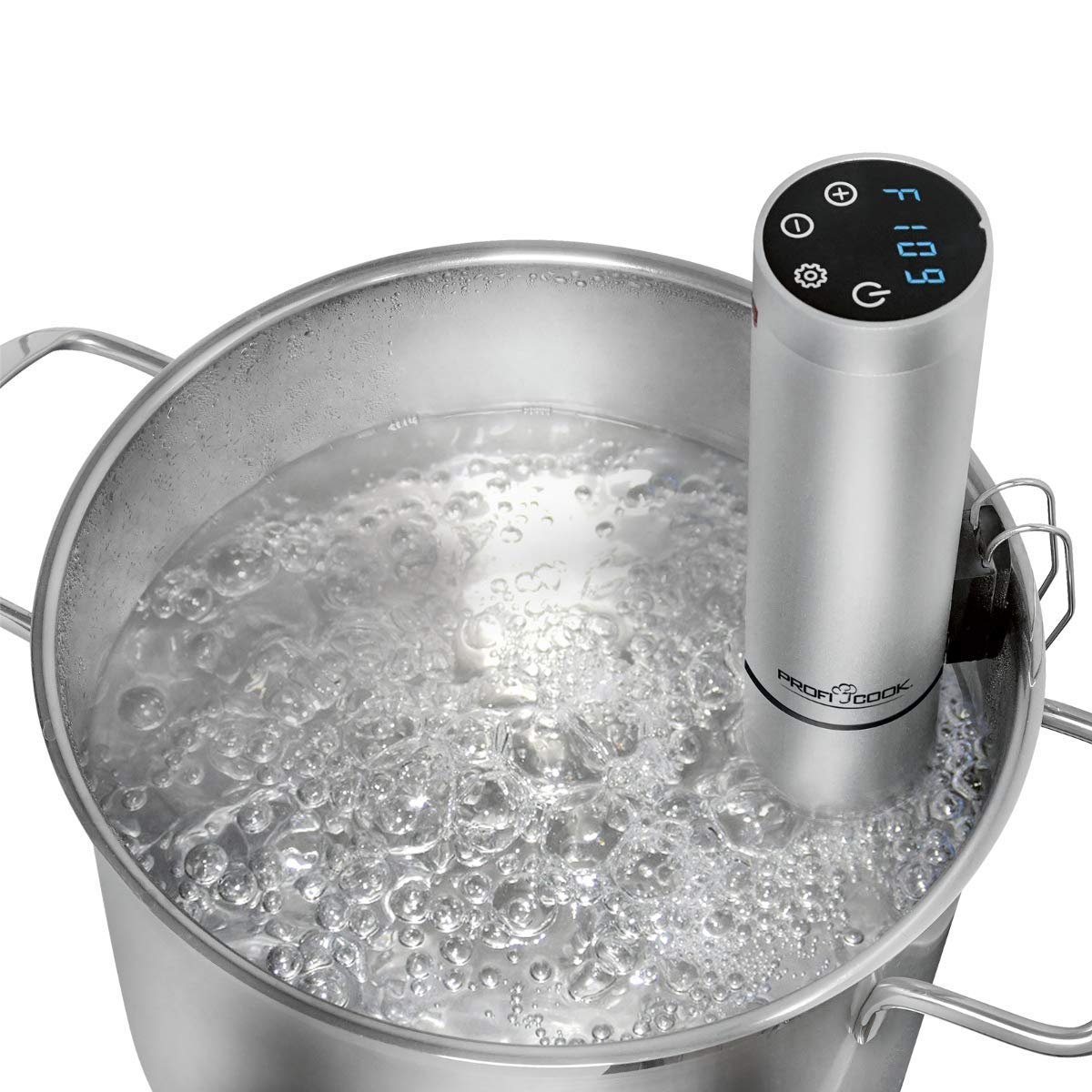 "Präzises Garen: Sous Vide Garer mit Wifi im eleganten Aluminium-Gehäuse"