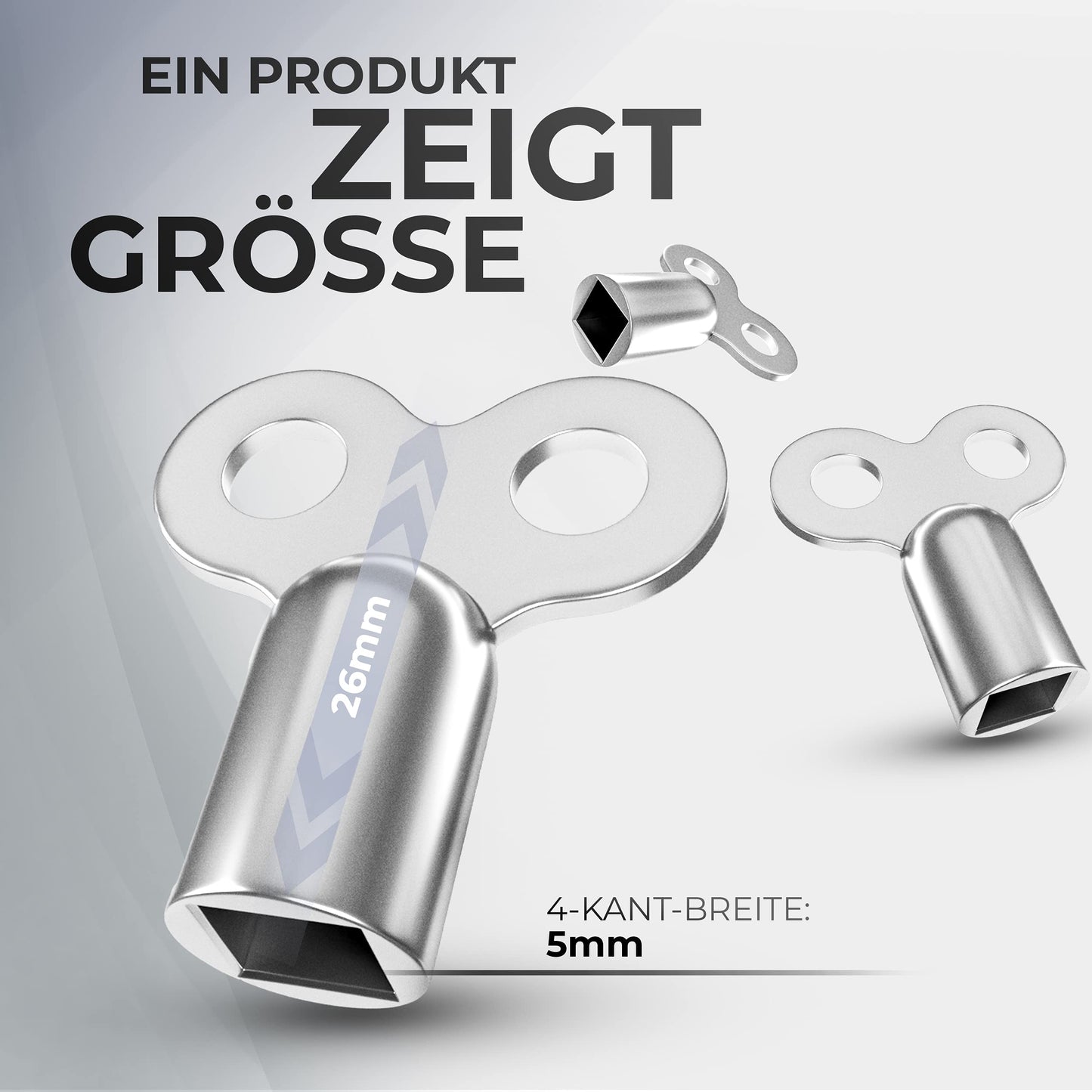"Effizientes Entlüften: 3er-Set silberne Heizkörper-Schlüssel aus Zinklegierung"