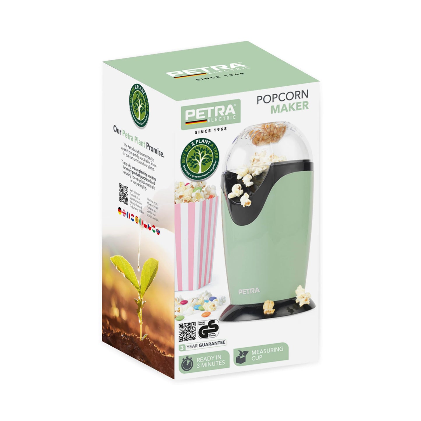 "Gesundes Snackvergnügen: Retro Heißluft Popcornmaschine in Grün"