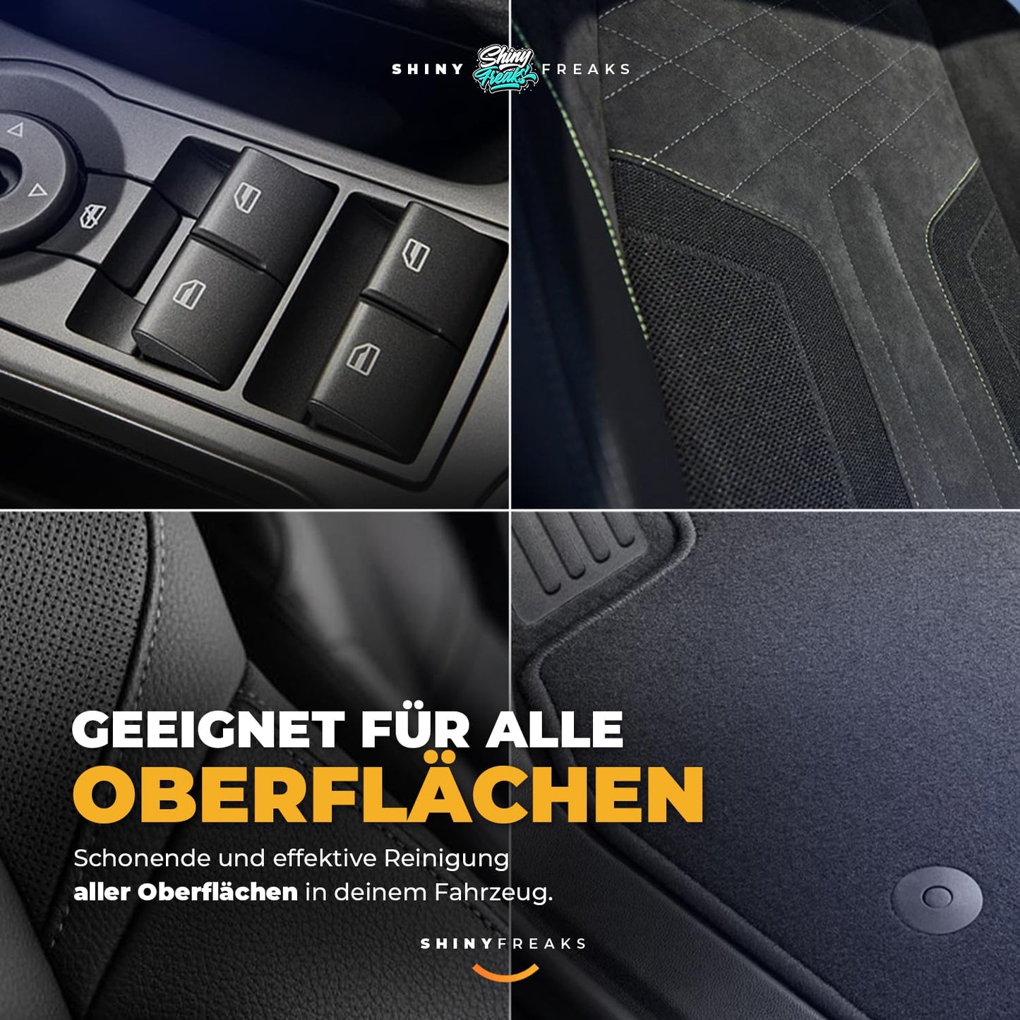 SONAX XTREME (1L) Innenraumreiniger + Bürste + chemicalworkz Pinsel + Shiny Freaks Mikrofasertuch - Auto Innenraum Reiniger, Kunststoff, Polster, Leder, Cockpitpflege, Auto Reinigungsset