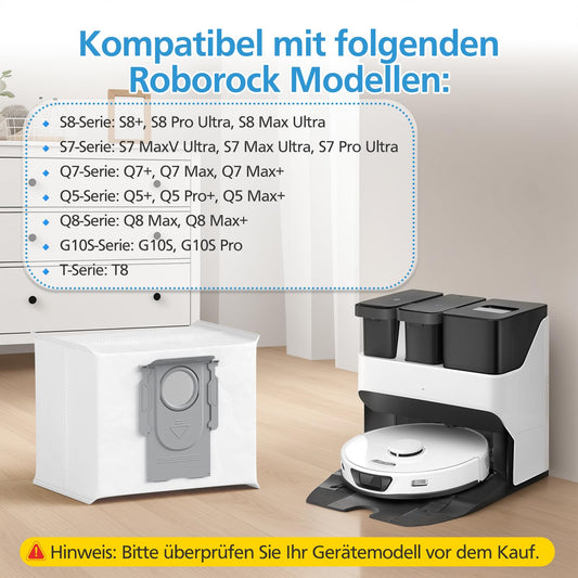 12 Stück Staubbeutel für Roborock S8+ und andere Modelle