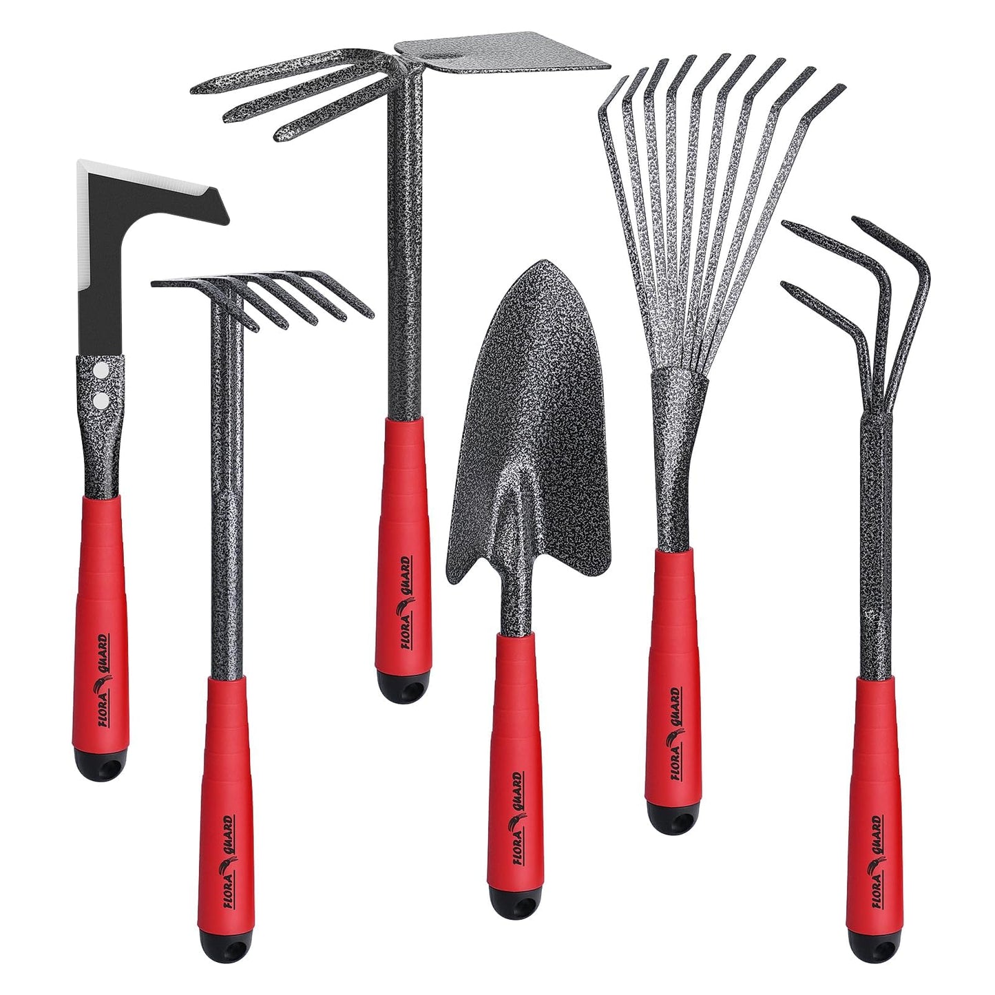 "Perfekte Gartenpflege: 6-teiliges Set aus roten Werkzeugen für Ihren Garten"