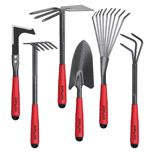 "Perfekte Gartenpflege: 6-teiliges Set aus roten Werkzeugen für Ihren Garten"
