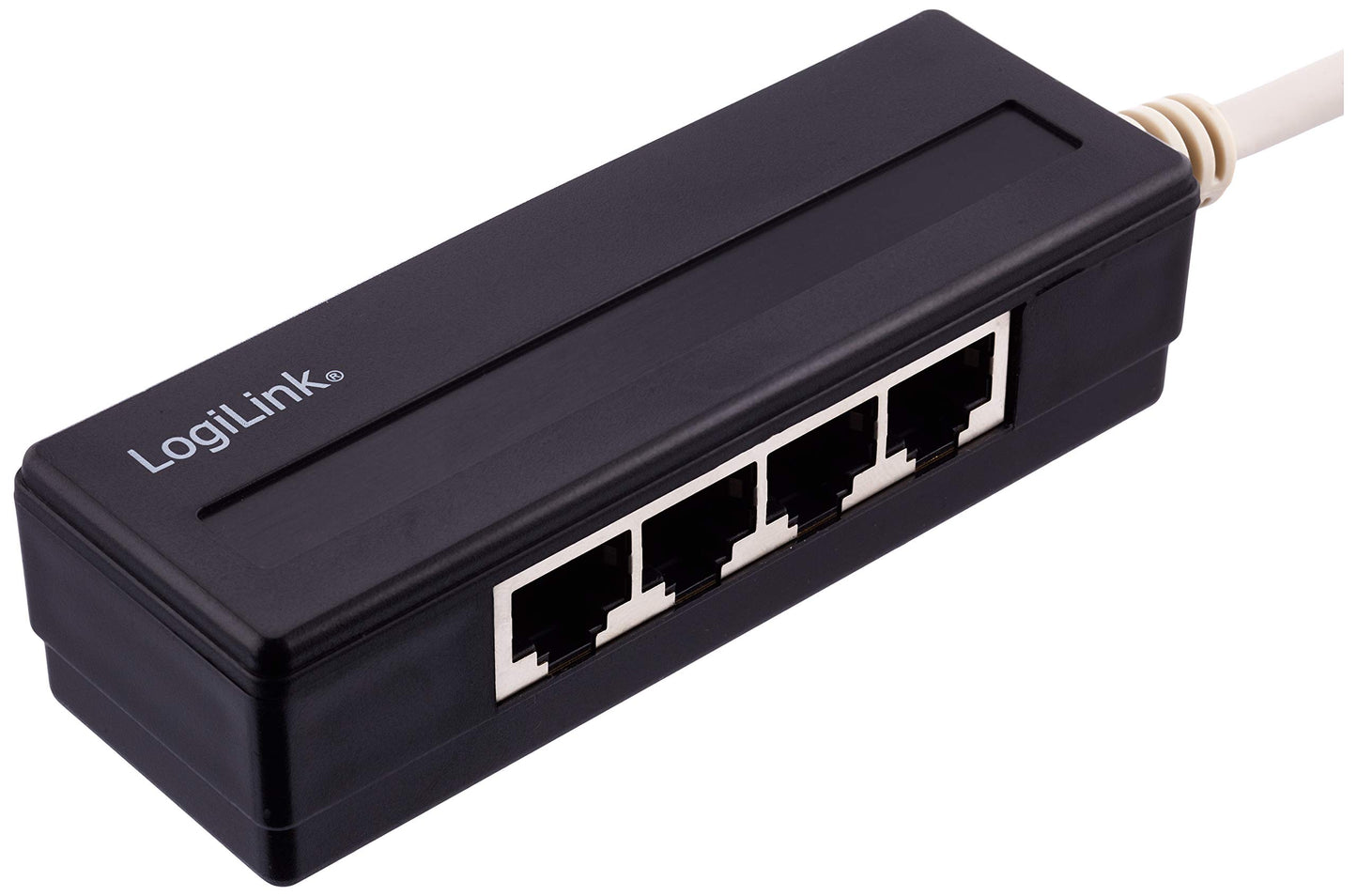 "Erweitern Sie Ihr Netzwerk: Schwarzer 4-Port-RJ45-Splitter für Flexibilität"