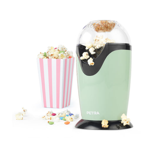 "Gesundes Snackvergnügen: Retro Heißluft Popcornmaschine in Grün"