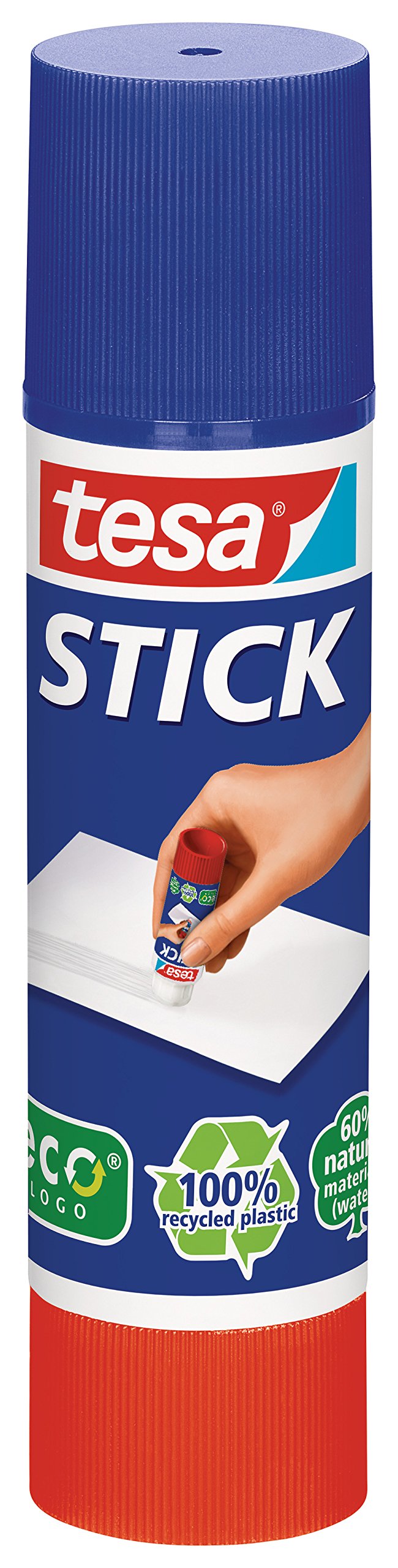 tesa Stick ecoLogo - Geruchsneutraler Klebestift für Papier und Pappe - Lösungsmittelfrei und Umweltschonend - 4 x 20 g