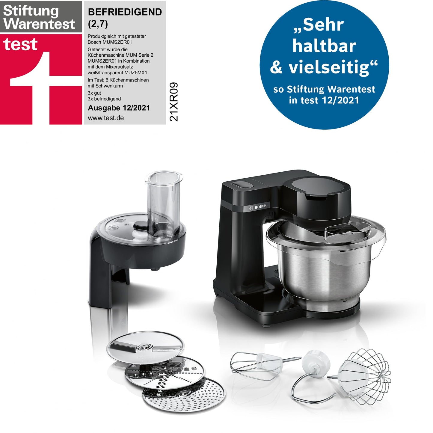 "Küchenzauber: Kompakte schwarze Küchenmaschine mit 3,8L Edelstahl-Schüssel"