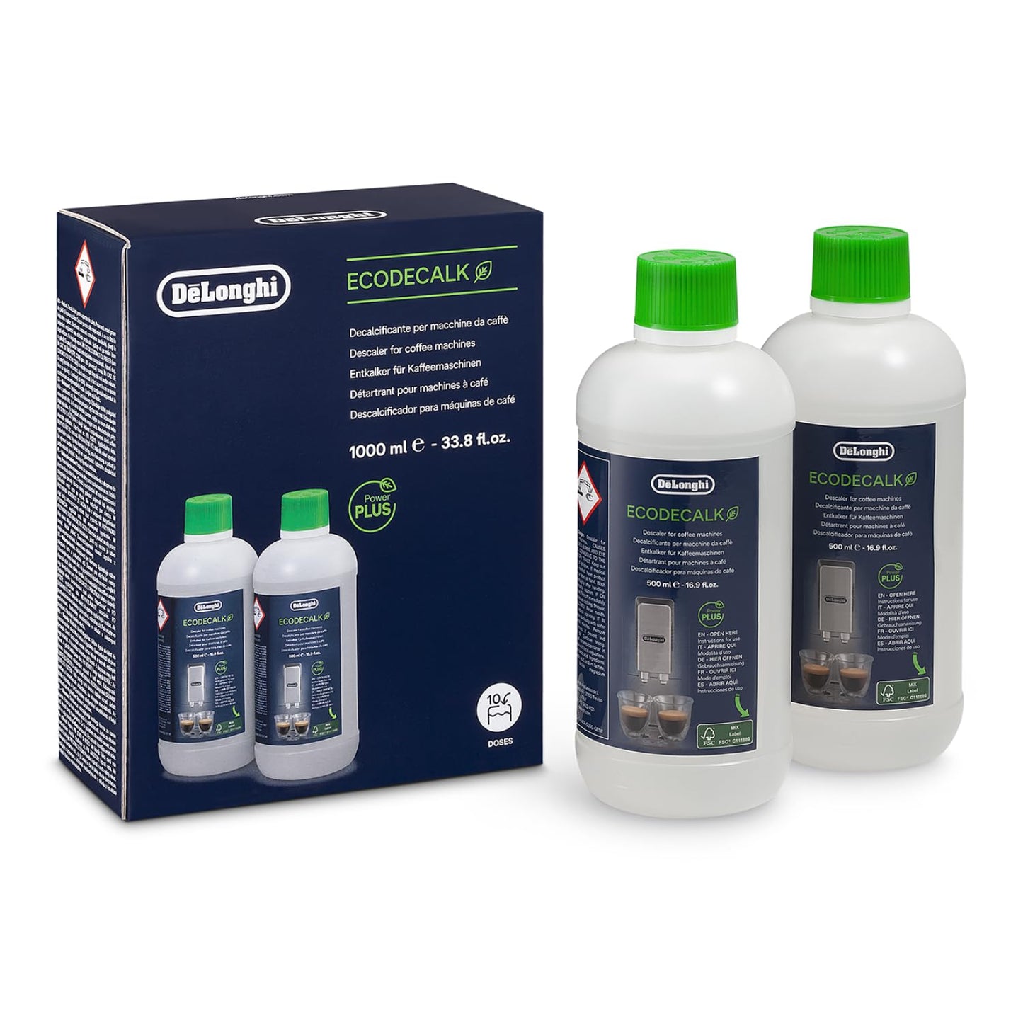 De'Longhi EcoDecalk DLSC502 Entkalker 2x500ml - Sanfte Pflege für Ihre Kaffeemaschine