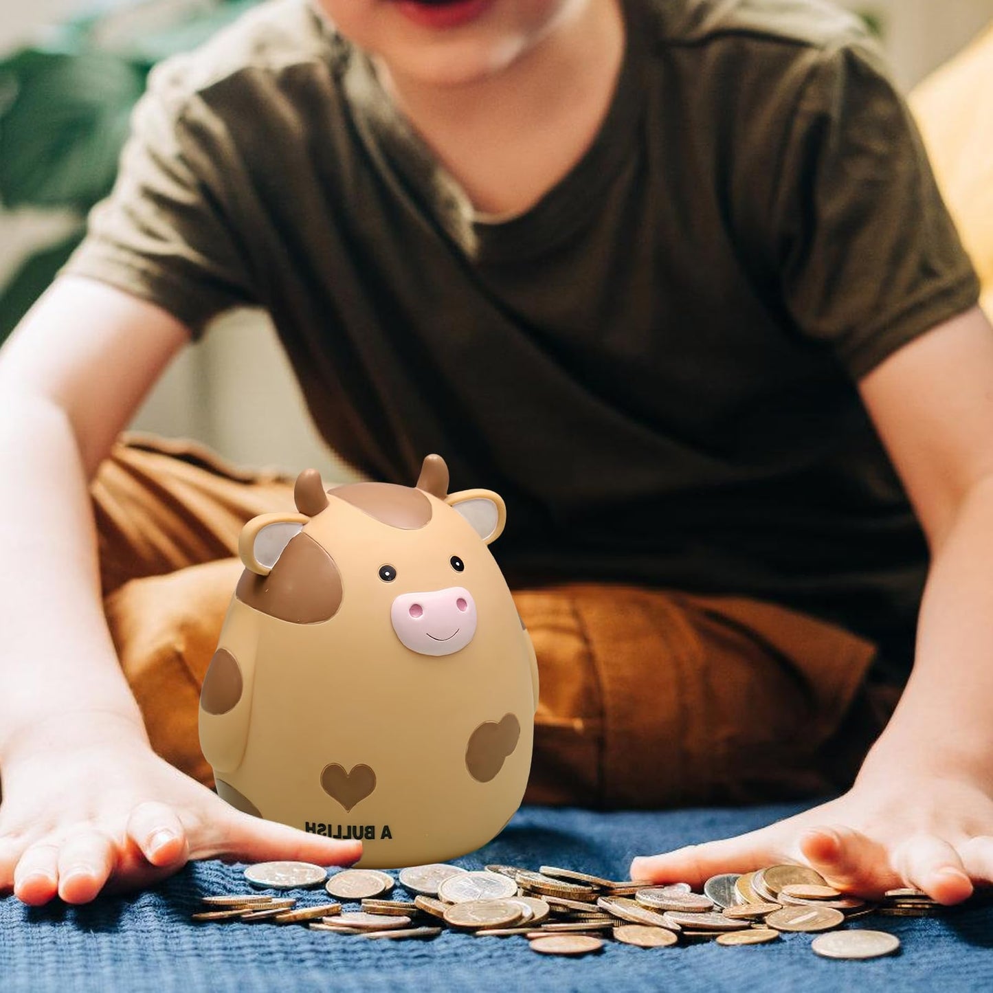 LEKEFETO Kuh Sparschwein Gelb – Charmante Spardose für Kinder