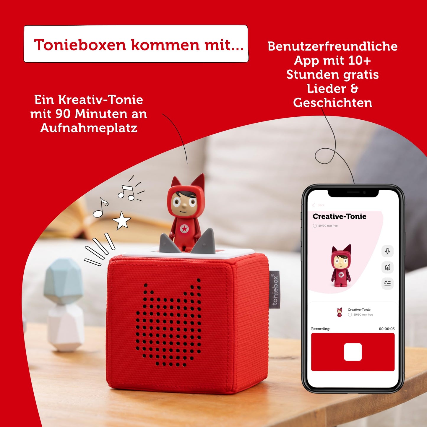 tonies Toniebox Starter Set, Audioplayer für Hörbücher und Lieder für Kinder