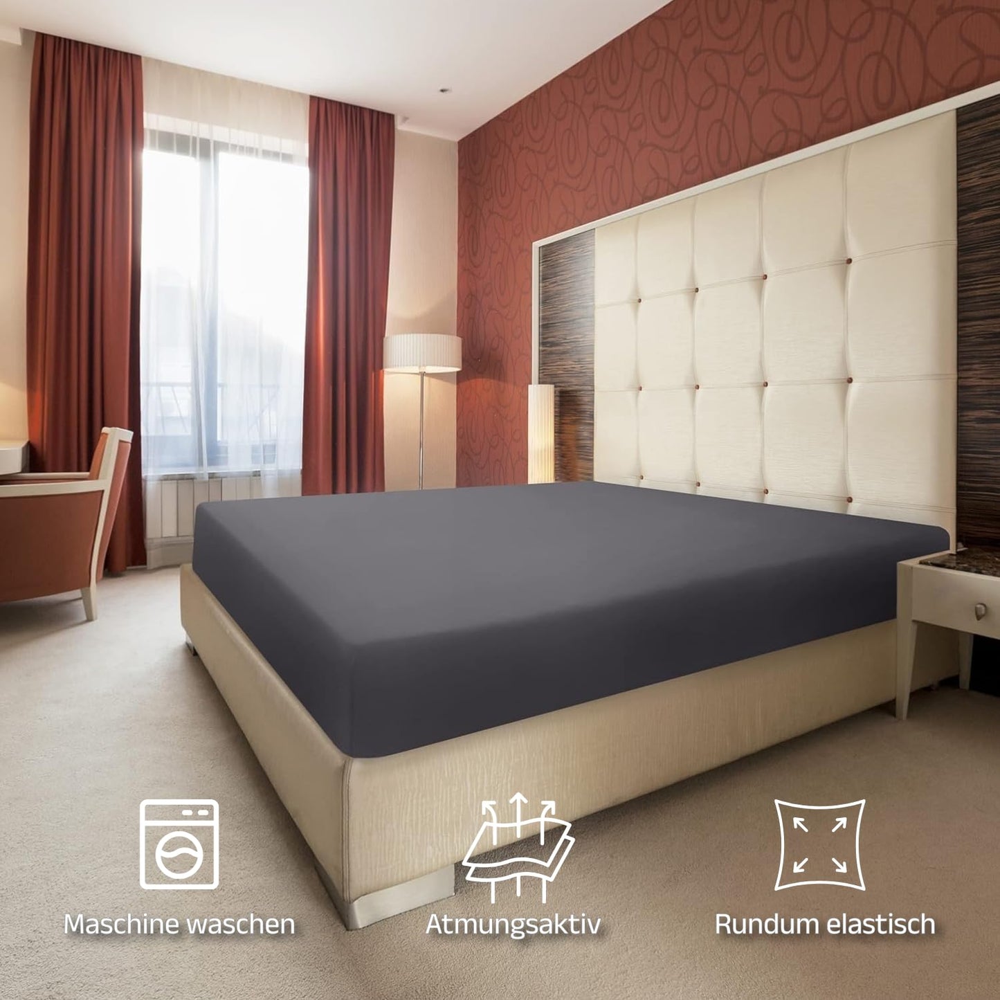 Spannbettlaken 180x200cm in Grau – Luxuriöse Mikrofaser für jedes Bett