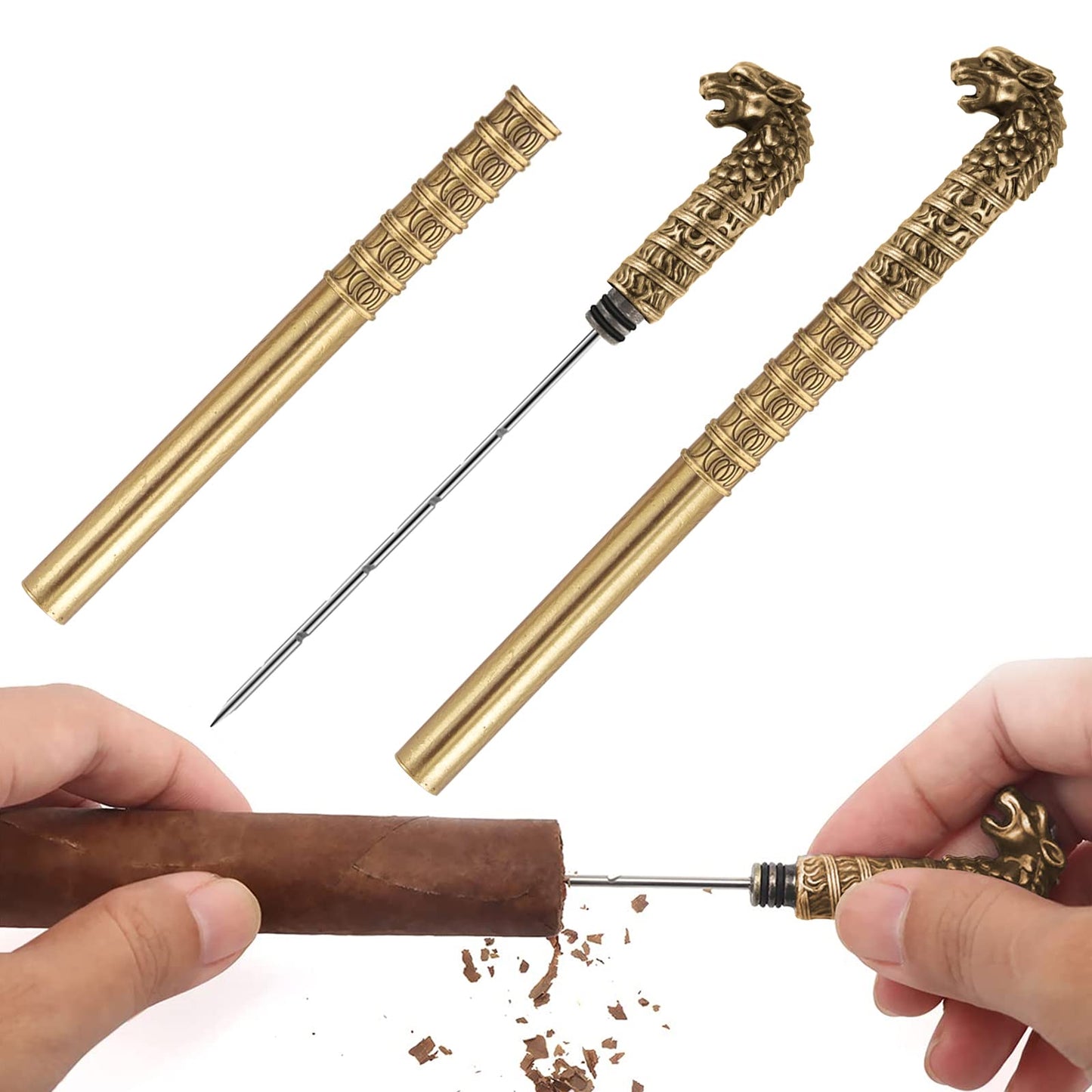 Scotte V-Schnitt Zigarrenschneider, Guillotine-Präzision, Zigarrenzugverbesserer-Werkzeug, Nadel und scharfe perfekte Zigarren-Schneider, Zigarrenzubehör-Set