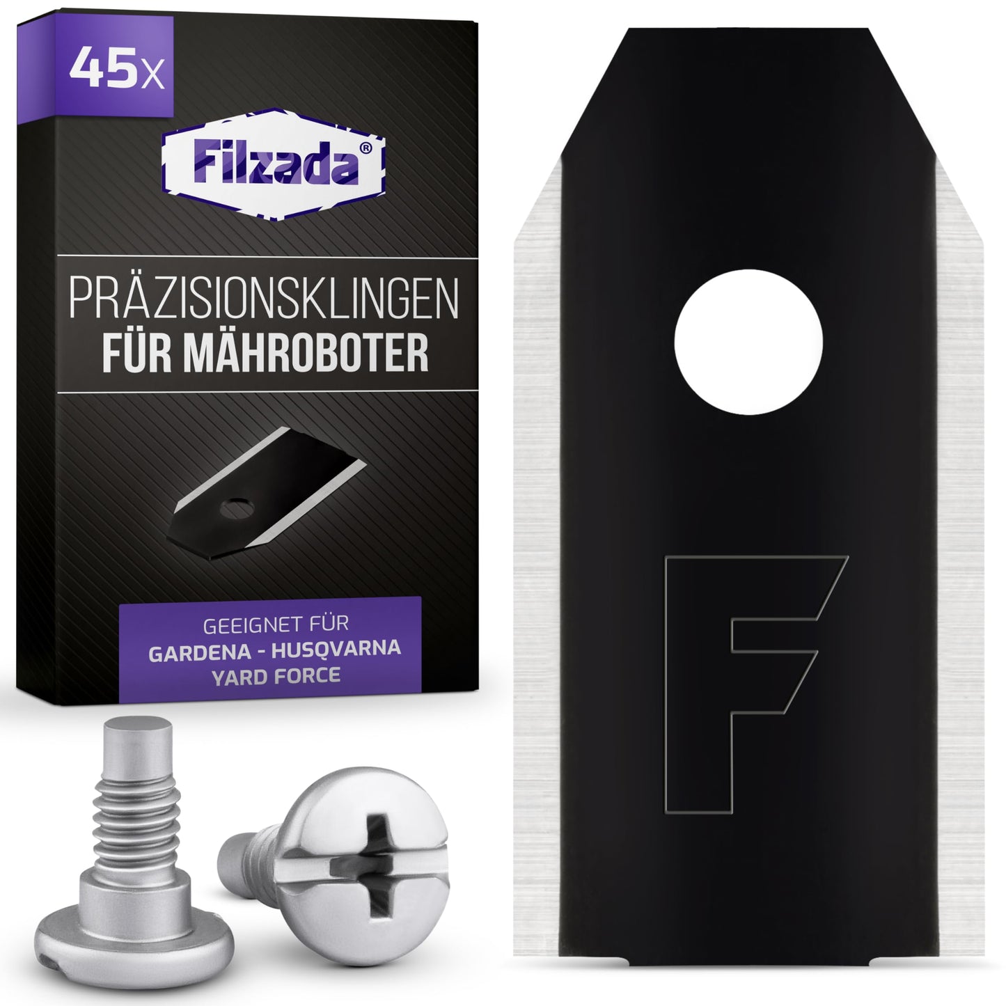 Filzada Mähroboter Messer Carbon - 45 Stk - Höchste Kompatibilität