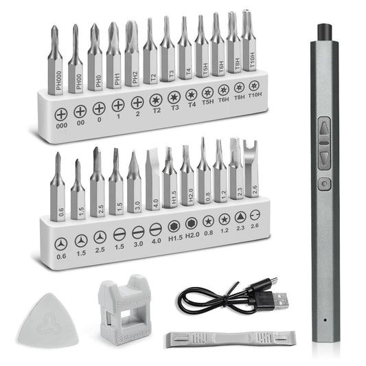 "Alles in einem: 30-teiliges elektrisches Schraubendreher-Set für Präzision!"