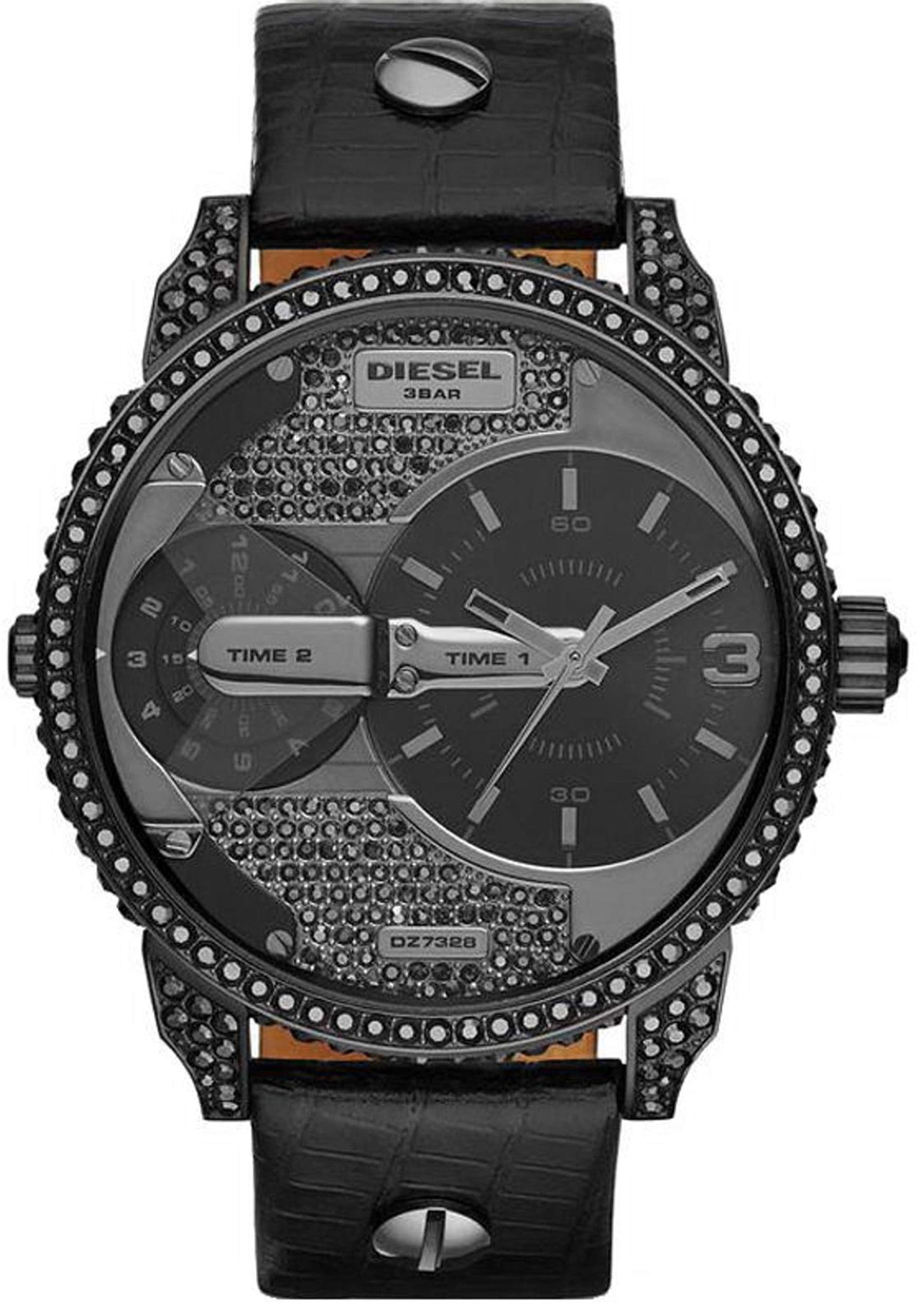 Diesel Herren-Armbanduhr Analog Quarz Leder DZ7328