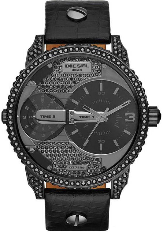 Diesel Herren-Armbanduhr Analog Quarz Leder DZ7328