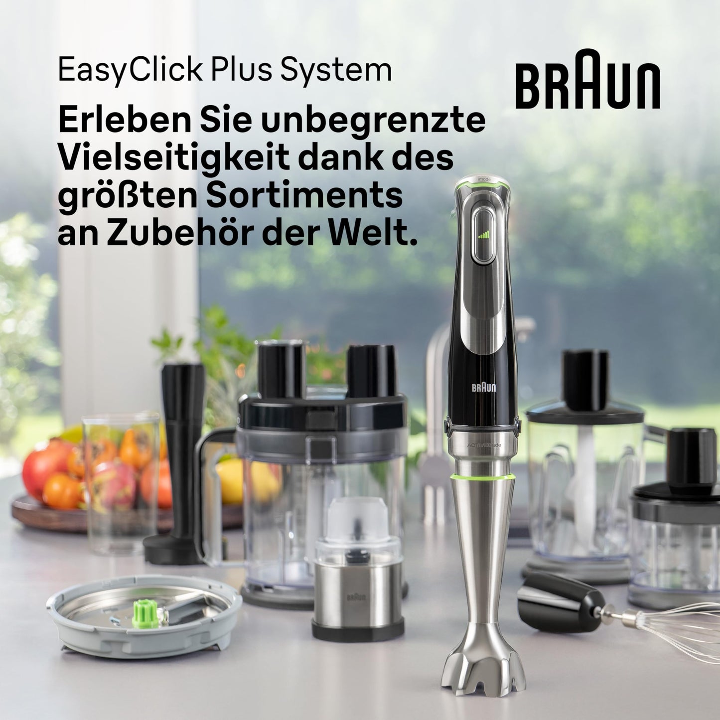 "Alleskönner in Schwarz: 5-in-1 Stabmixer für kreative Küchengenüsse!"