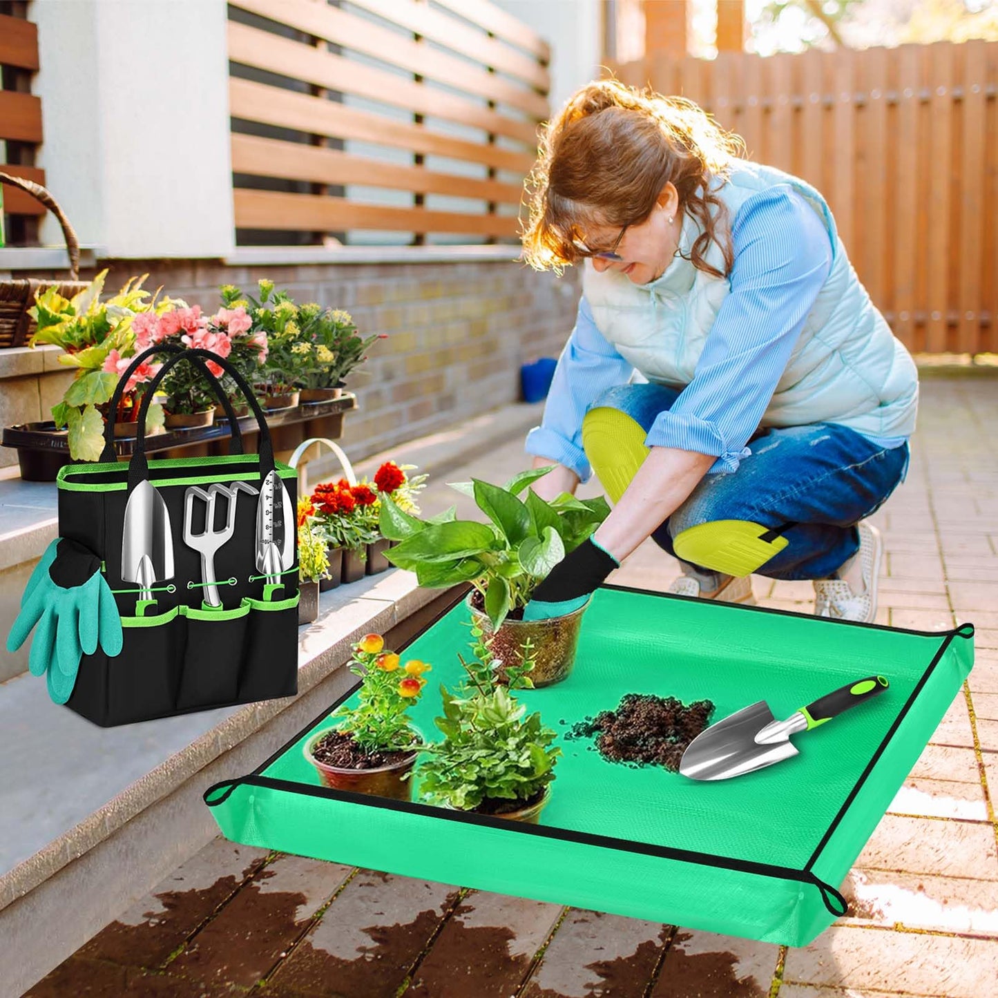 "Gestalten Sie Ihren Garten: 12-teiliges Grün-Gartenwerkzeugset für Profis!"