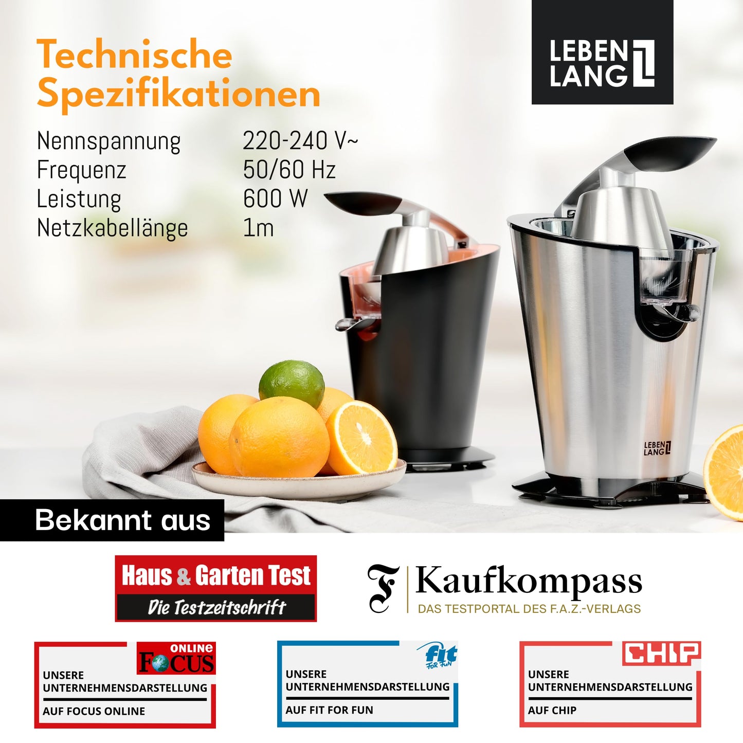 "Erfrischender Genuss: 600W elektrische Saftpresse mit 2 Kegeln und BPA-frei!"