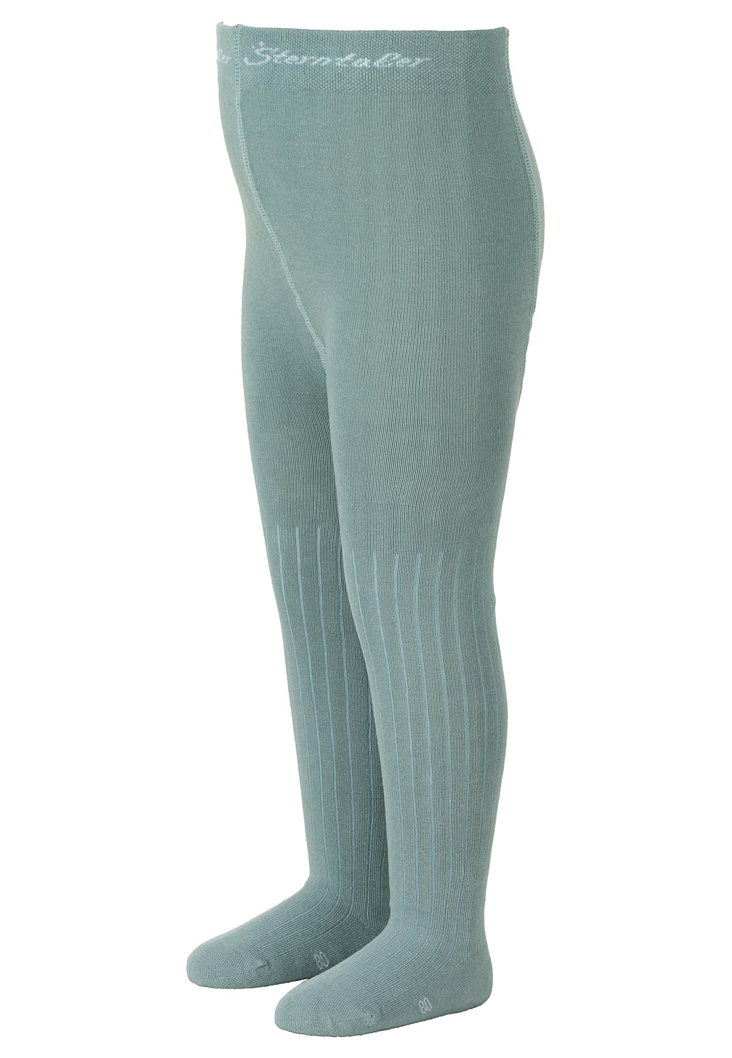 Sterntaler Strumpfhose Rippenmuster - Kinderstrumpfhosen mit Muster - Unisex Strumpfhose mit elastischem Bund für bequemen Halt - Komfortable Strumpfhose vielseitig zu kombinieren - steingrün, 74