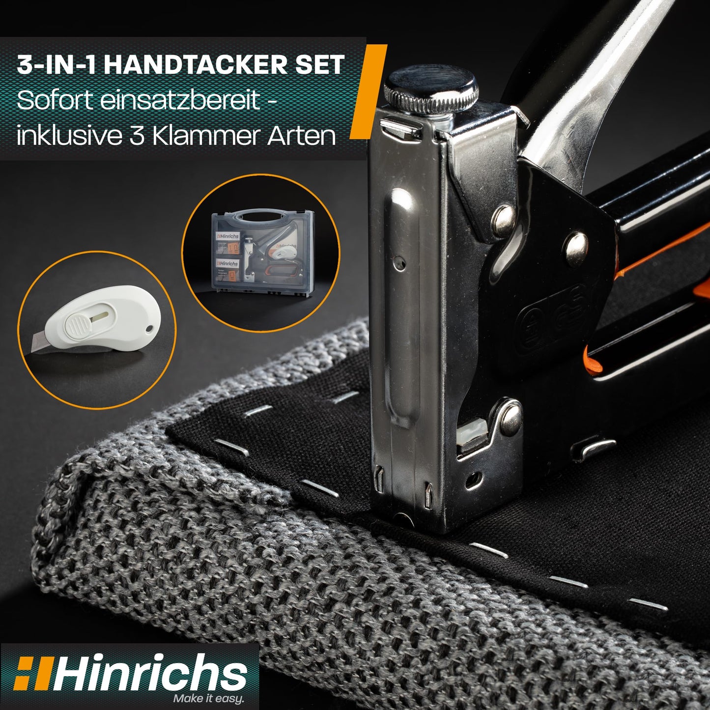 "Vielseitiger Handtacker: 3-in-1 Set für Holz & Stoff - Praktisch und stark!"