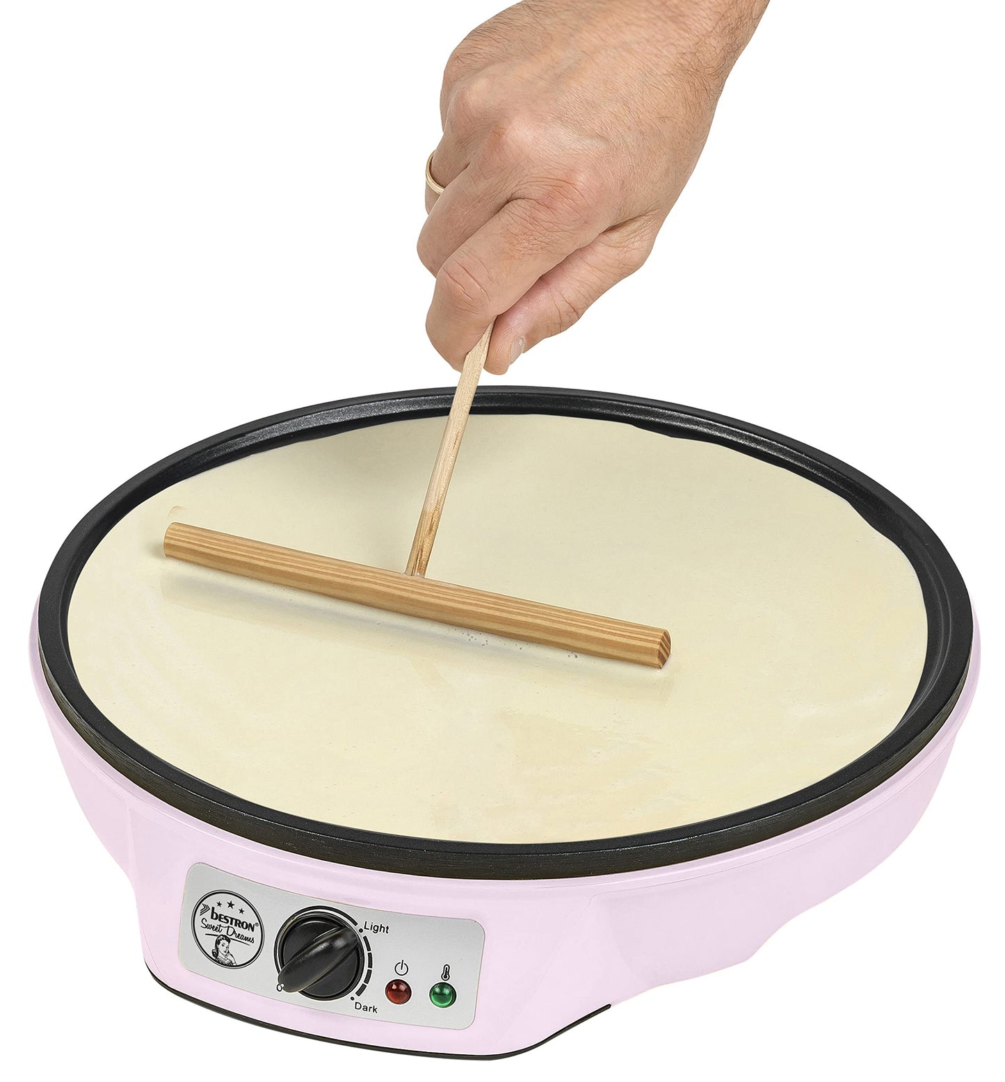 "Genießen Sie köstliche Crêpes: Retro Crêpes Maker in Pink für besondere Anlässe"