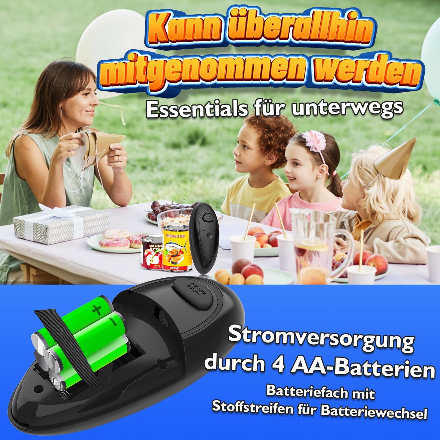 "Einfaches Öffnen: Elektrischer Dosenöffner für alle Größen, sicher & leise"
