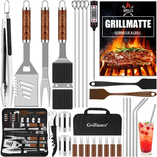 "Grillspaß Deluxe: 30-teiliges BBQ Werkzeugset mit stilvoller Tragetasche"
