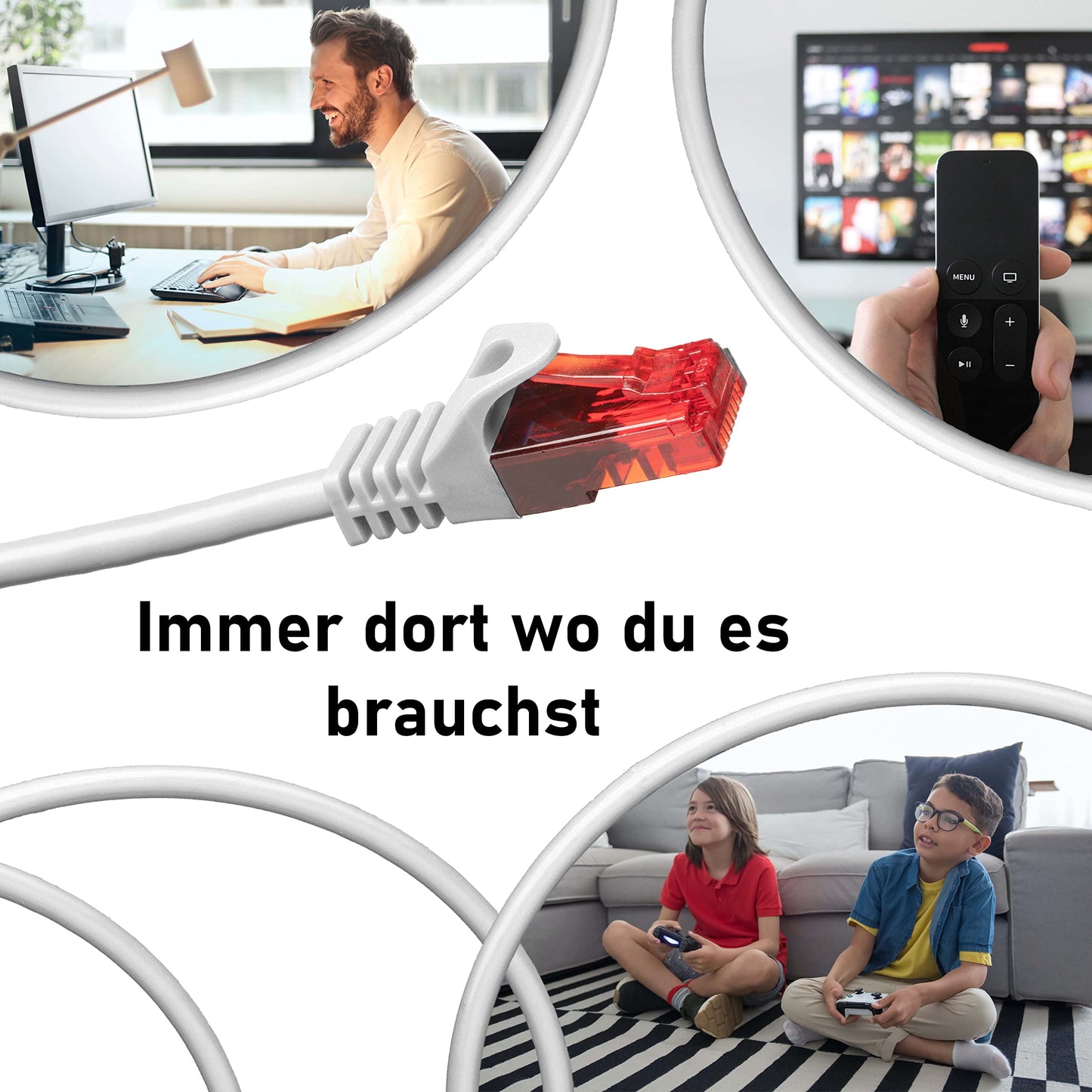 "Ultraschnell und flexibel: 5m weißes LAN-Kabel für beste Verbindungen!"