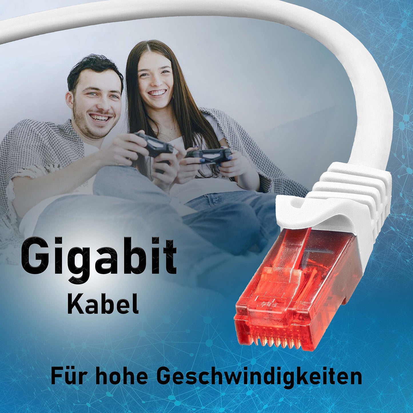 "Ultraschnell und flexibel: 5m weißes LAN-Kabel für beste Verbindungen!"