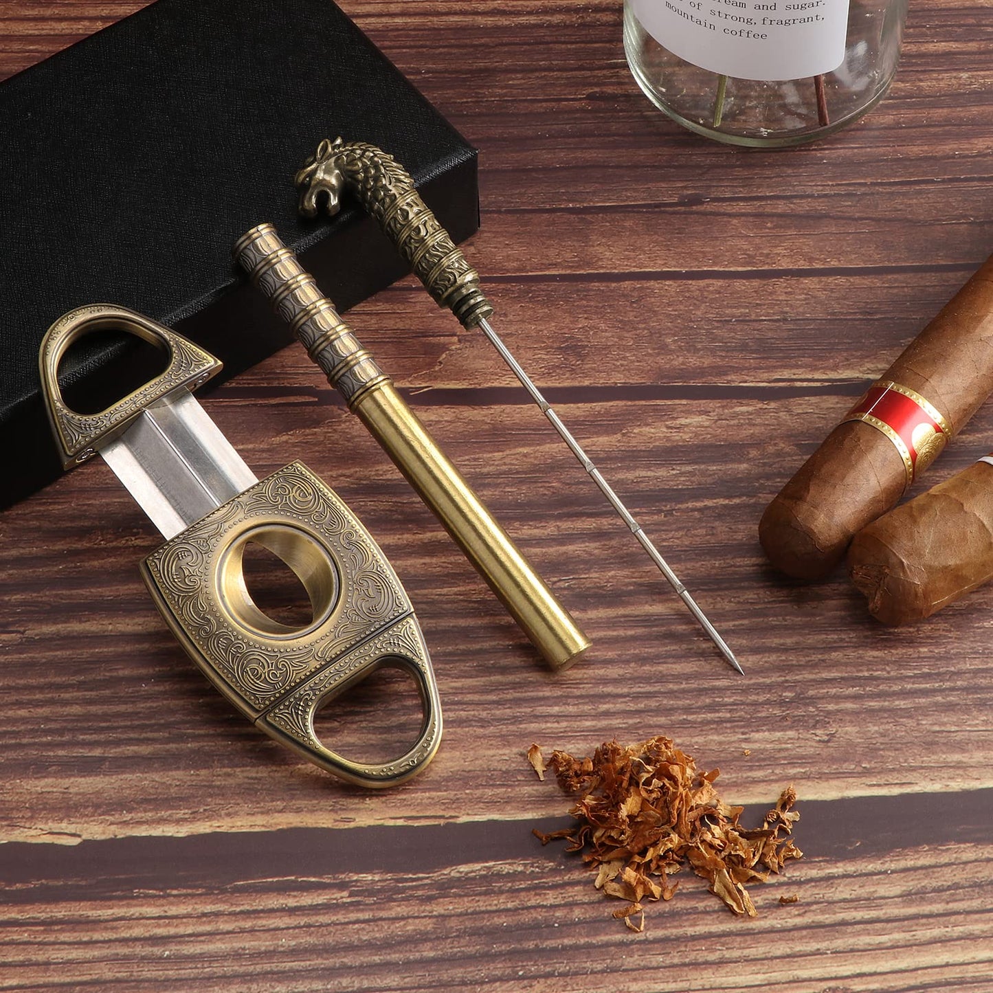 Scotte V-Schnitt Zigarrenschneider, Guillotine-Präzision, Zigarrenzugverbesserer-Werkzeug, Nadel und scharfe perfekte Zigarren-Schneider, Zigarrenzubehör-Set