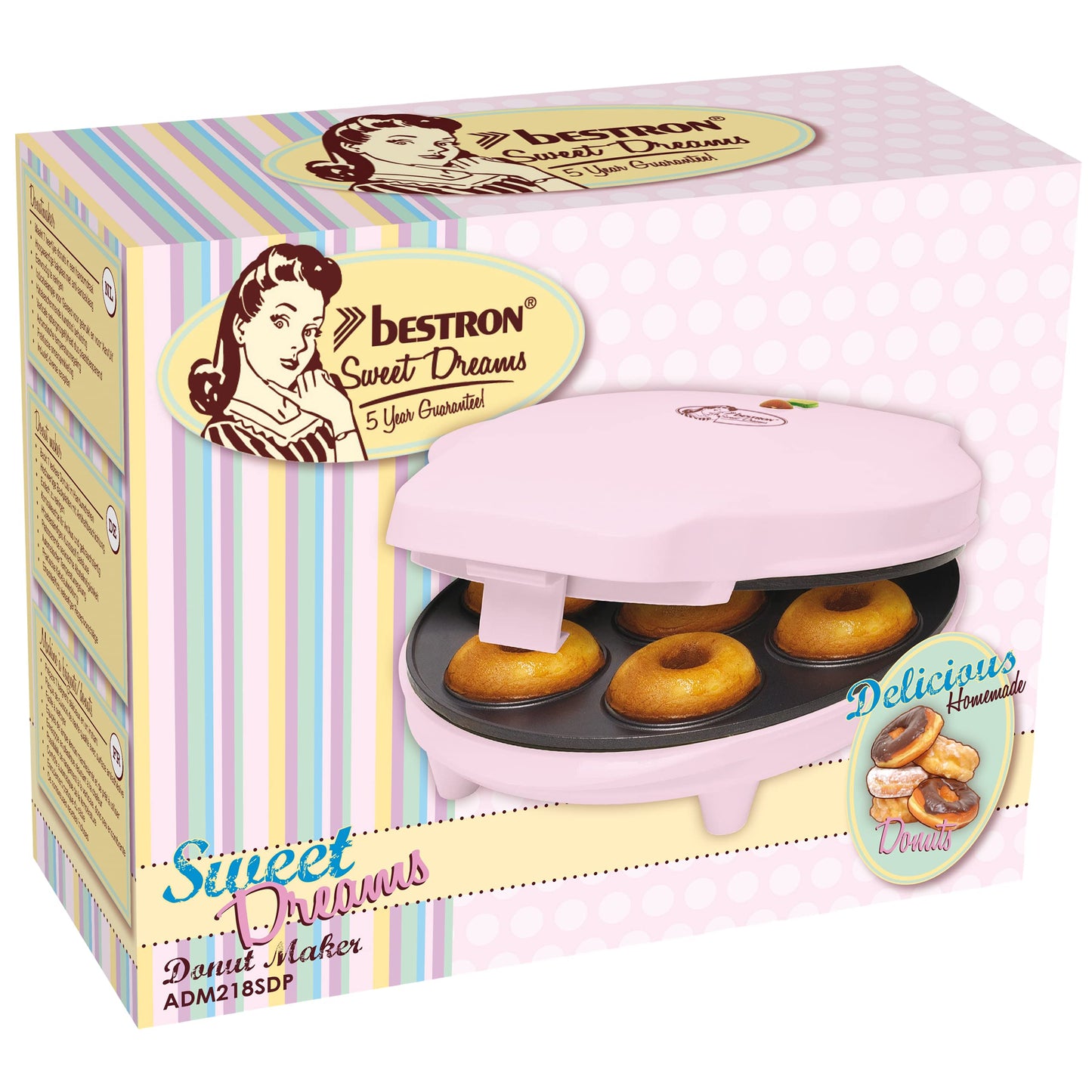 "Backspaß für die ganze Familie: Rosa Mini-Donut Maker für 7 Leckereien!"