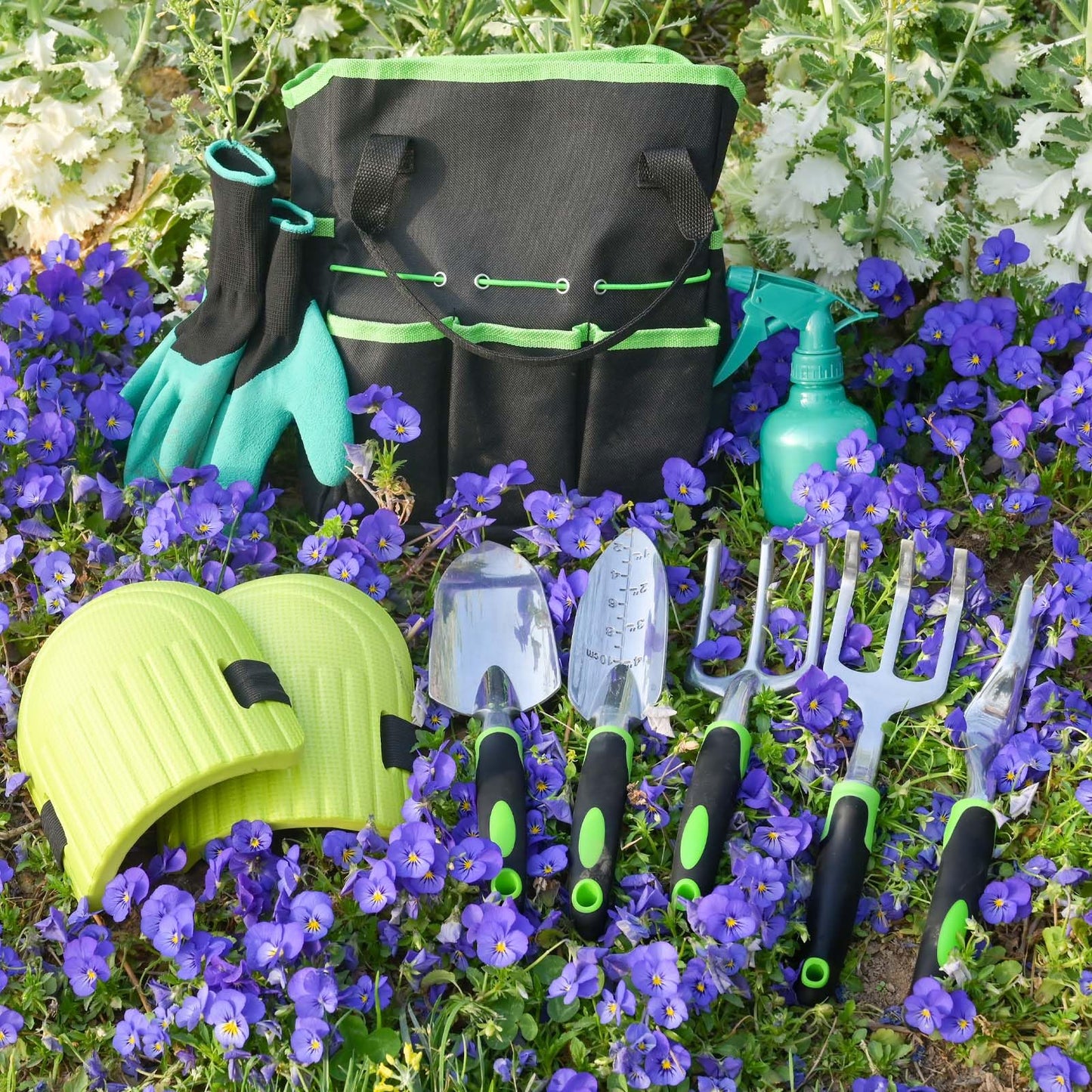 "Gestalten Sie Ihren Garten: 12-teiliges Grün-Gartenwerkzeugset für Profis!"