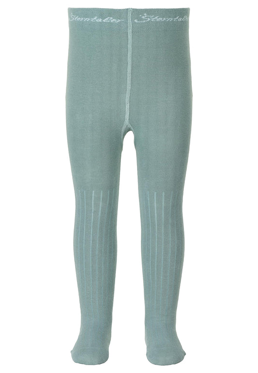 Sterntaler Strumpfhose Rippenmuster - Kinderstrumpfhosen mit Muster - Unisex Strumpfhose mit elastischem Bund für bequemen Halt - Komfortable Strumpfhose vielseitig zu kombinieren - steingrün, 74