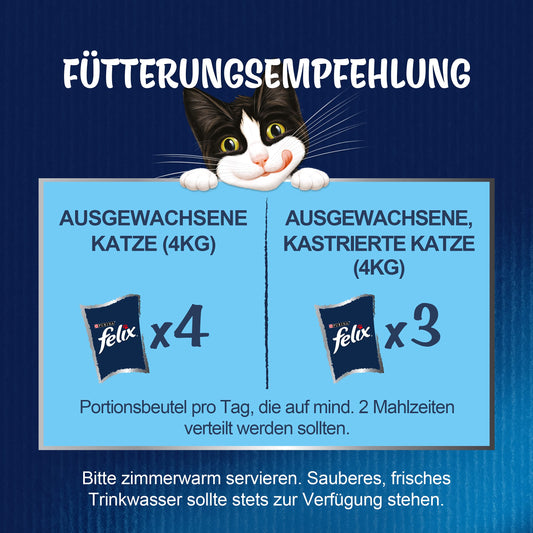 FELIX Katzennassfutter - Gemischte Vielfalt in Gelee 44 x 85g