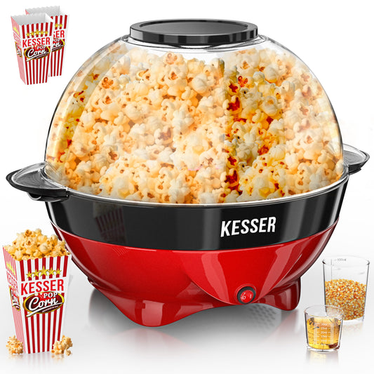"Genießen Sie das Kino-Feeling: Retro Popcornmaschine in Rot für 5,5l Genuss!"