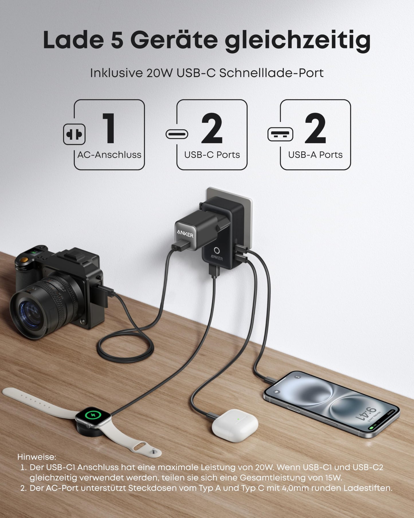 Anker Nano Reiseadapter Schwarz – Kompakt &amp; Leistungsstark für Reisen