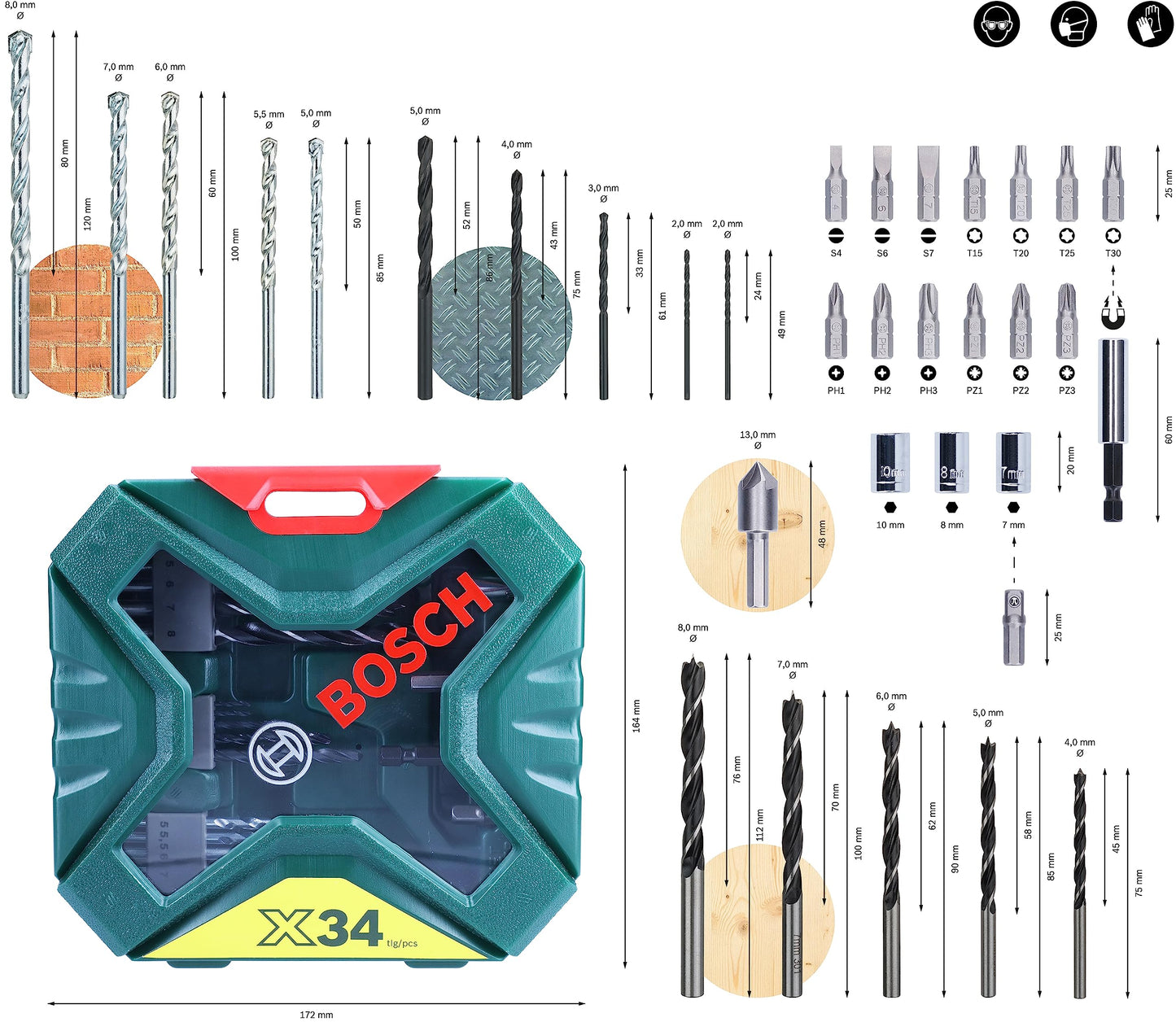 Bosch 34tlg. X-Line Bohrer- und Schrauberbit-Set – Vielseitig und Robust