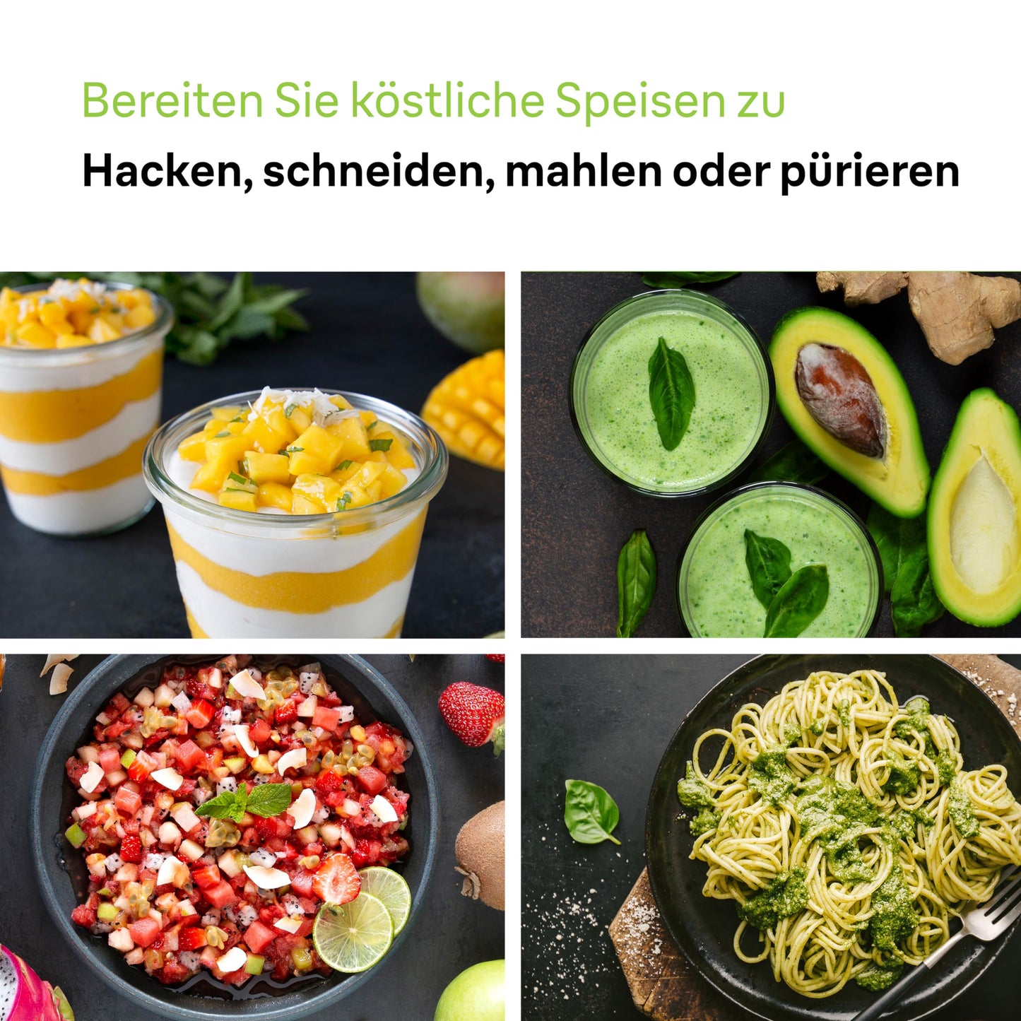 "Alleskönner in Schwarz: 5-in-1 Stabmixer für kreative Küchengenüsse!"