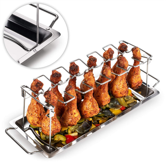 "Grillgenuss pur: Robuster Hähnchenschenkel Halter für 12 Stück Edelstahl"